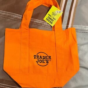 Trader Joe's Orange Canvas Mini Tote Bag